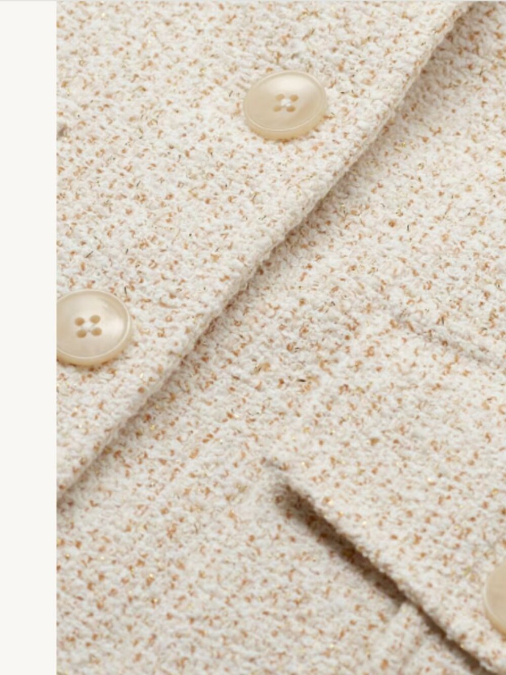 ME+EM Boucle Contour Jacket Italian Cotton Blend Ivory Metallic Sz US 10 - Picture 3 of 12